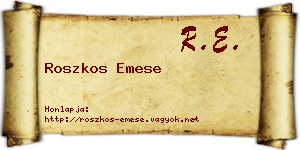 Roszkos Emese névjegykártya