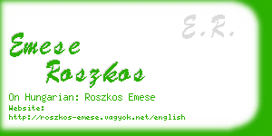 emese roszkos business card